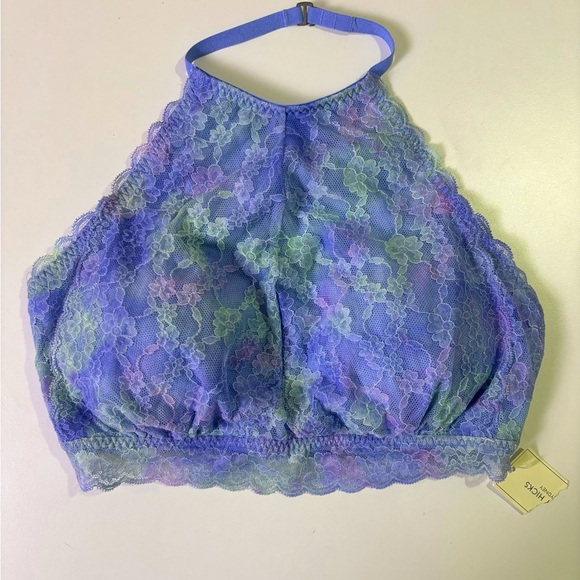 NWT Gilly Hicks Hollister Lavender & Mint Longline Halter  Bralette L - Picture 1 of 9